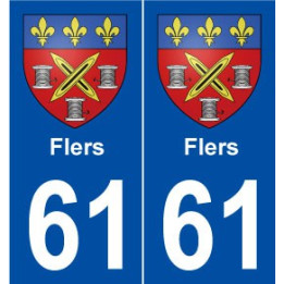 61 Flers blason autocollant plaque stickers ville