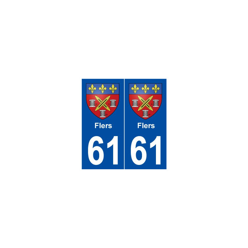 61 Flers blason autocollant plaque stickers ville