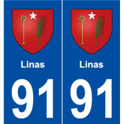 91 Linas blason autocollant plaque stickers ville