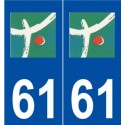 61 Flers logo autocollant plaque stickers ville