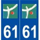 61 Flers logo autocollant plaque stickers ville