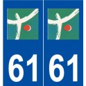61 Flers logo autocollant plaque stickers ville