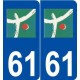 61 Flers logo autocollant plaque stickers ville