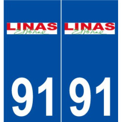 91 Linas logoautocollant plaque stickers ville