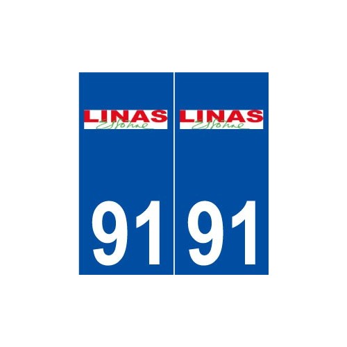 91 Linas logoautocollant plaque stickers ville