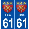 61 La Ferté-Macé blason autocollant plaque stickers ville