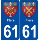 61 La Ferté-Macé blason autocollant plaque stickers ville