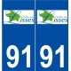 91 Lisses logo autocollant plaque stickers ville
