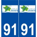 91 Lisses logo autocollant plaque stickers ville