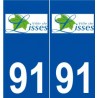 91 Lisses logo autocollant plaque stickers ville