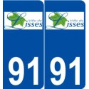 91 Lisses logo autocollant plaque stickers ville