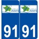 91 Lisses logo autocollant plaque stickers ville
