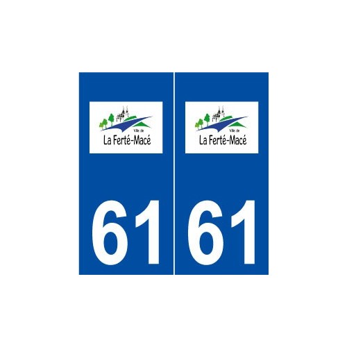 61 La Ferté-Macé logo autocollant plaque stickers ville
