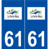 61 La Ferté-Macé logo autocollant plaque stickers ville