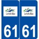 61 La Ferté-Macé logo autocollant plaque stickers ville