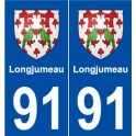 91 Longjumeau blason autocollant plaque stickers ville