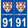 91 Longjumeau blason autocollant plaque stickers ville