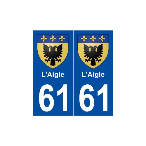 61 L'Aigle blason autocollant plaque stickers ville