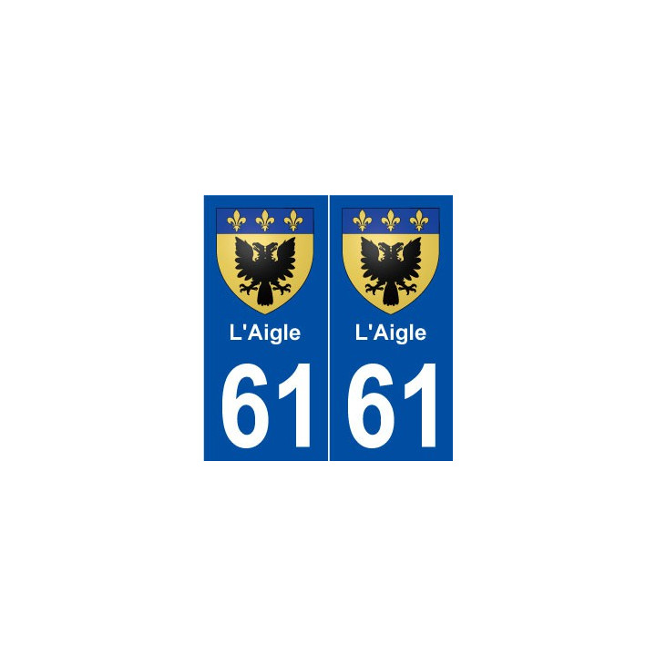 61 L'Aigle blason autocollant plaque stickers ville