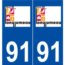 91 Longjumeau logo autocollant plaque stickers ville