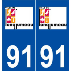91 Longjumeau logo autocollant plaque stickers ville