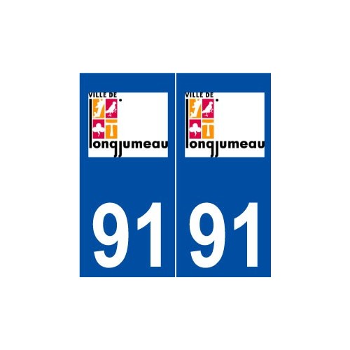 91 Longjumeau logo autocollant plaque stickers ville