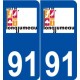 91 Longjumeau logo autocollant plaque stickers ville