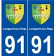 91 Longpont-sur-Orge blason autocollant plaque stickers ville