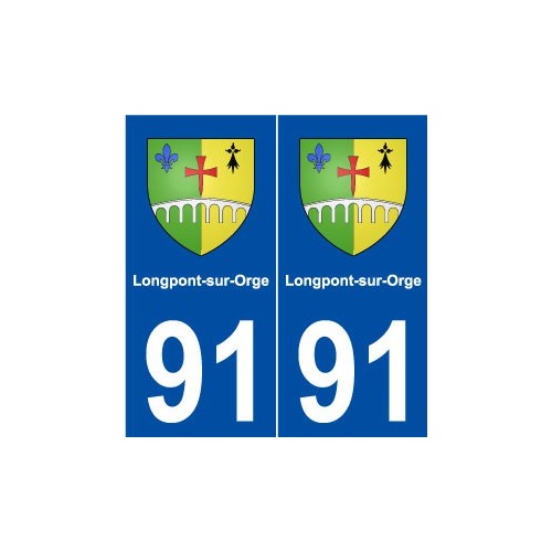 91 Longpont-sur-Orge blason autocollant plaque stickers ville