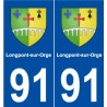 91 Longpont-sur-Orge blason autocollant plaque stickers ville