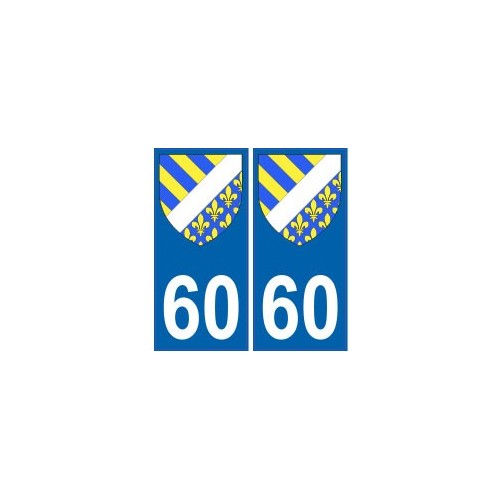 60 Oise autocollant plaque blason armoiries stickers département