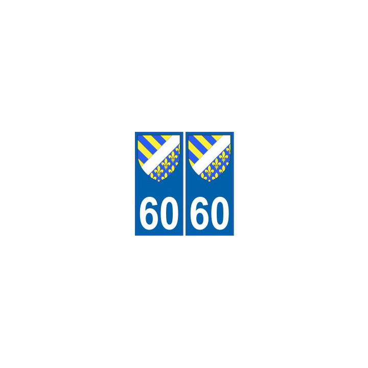 60 Oise autocollant plaque blason armoiries stickers département
