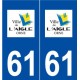 61 L'Aigle logo autocollant plaque stickers ville