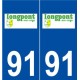 91 Longpont-sur-Orge logo autocollant plaque stickers ville