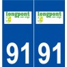91 Longpont-sur-Orge logo autocollant plaque stickers ville