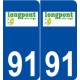 91 Longpont-sur-Orge logo autocollant plaque stickers ville