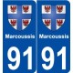 91 Marcoussis blason autocollant plaque stickers ville