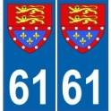 61 Orne autocollant plaque blason armoiries stickers département normandie