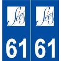 61 Sées logo autocollant plaque stickers ville