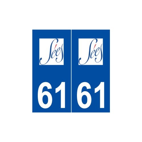 61 Sées logo autocollant plaque stickers ville