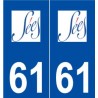 61 Sées logo autocollant plaque stickers ville