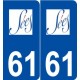 61 Sées logo autocollant plaque stickers ville