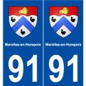 91 Marolles-en-Hurepoix blason autocollant plaque stickers ville