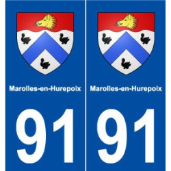 91 Marolles-en-Hurepoix blason autocollant plaque stickers ville