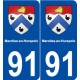 91 Marolles-en-Hurepoix blason autocollant plaque stickers ville