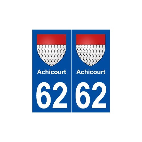 62 Achicourt blason autocollant plaque stickers ville