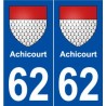 62 Achicourt blason autocollant plaque stickers ville