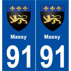91 Massy blason autocollant plaque stickers ville
