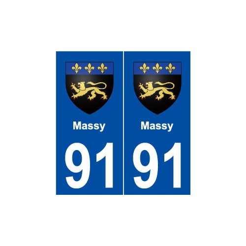 91 Massy blason autocollant plaque stickers ville