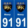 91 Massy blason autocollant plaque stickers ville